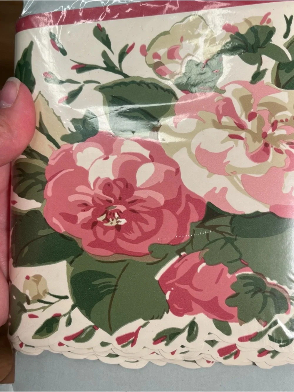 Vintage Waverly Garden Room Georgina Wall Border Pink Floral Cottagecore Chic
